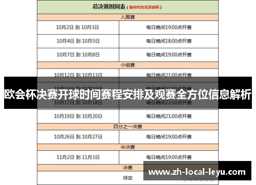 欧会杯决赛开球时间赛程安排及观赛全方位信息解析